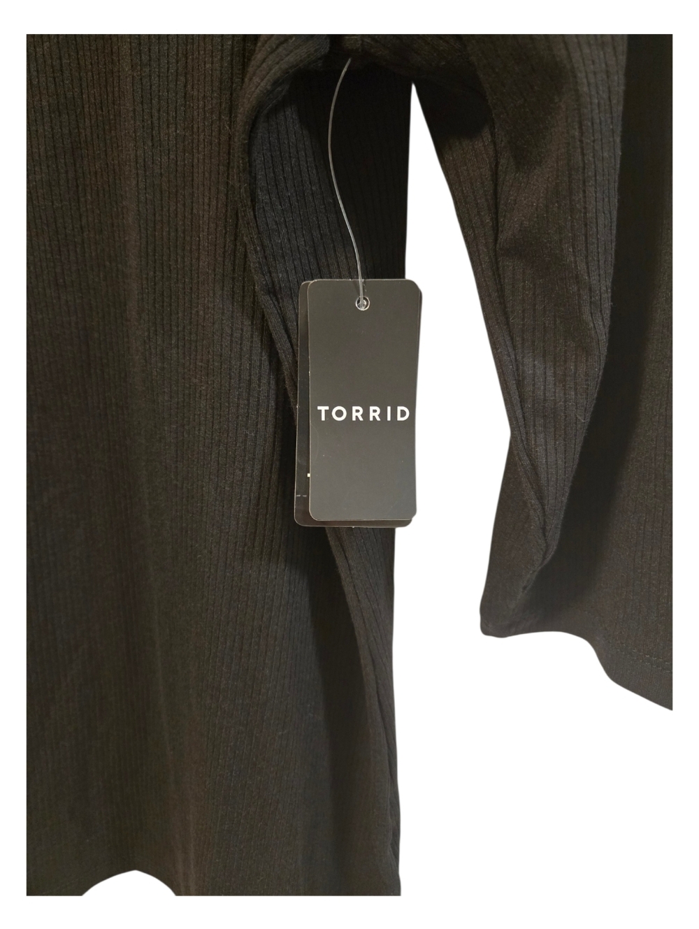 Torrid Black Super Soft Rib Knit Cold Should Elbow Sleeve Top Size 2 New - Picture 4 of 7